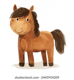 Minimalist digital drawing woodland horse