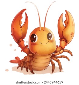 Minimalist digital drawing woodland lobster