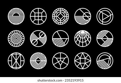 Paquete de logotipo de línea abstracta digital minimalista. Logo de la línea tecnológica moderna