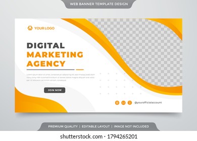 minimalist digital marketing web banner template