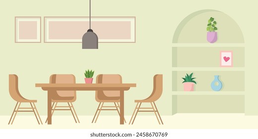 Minimalist dining room design with comfortable chairs and family warmth