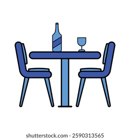 Minimalist Dining Table and Chairs Illustration