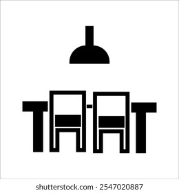 Minimalist dining table icon, suitable for furniture, interior design, and dining themes.