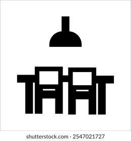 Minimalist dining table icon, suitable for furniture, interior design, and dining themes.