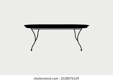 minimalist dining table vector silhouette