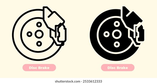 Ícone de freio de disco minimalista - Um design limpo, simples e moderno