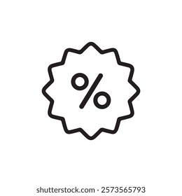 Minimalist Discount Badge Icon Vector for Promotions