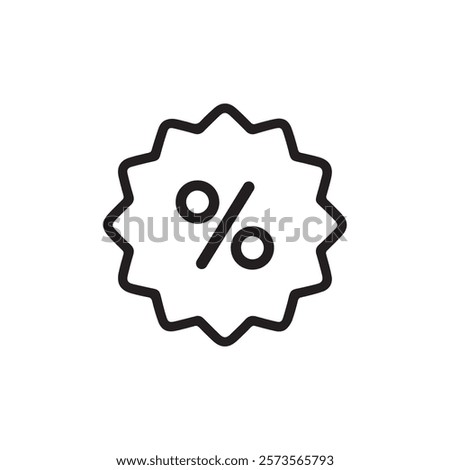 Minimalist Discount Badge Icon Vector for Promotions