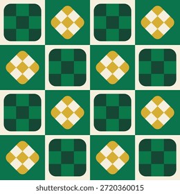 A minimalist display of simple, islamic geometric shapes in a repeating pattern.
