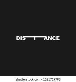 Minimalist distance logo in black and white