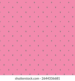 Minimalist Ditsy Cactus Seamless Pattern, Cute Pink and Green Desert Plant Vector Background