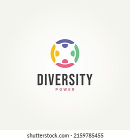 minimalist diversity and inclusion logo template vector illustration design. simple people community, network and social symbol logo concept