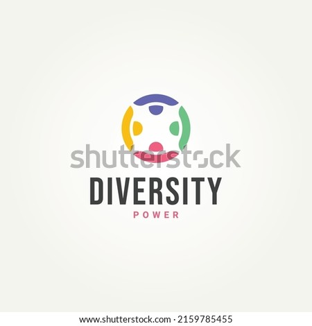 minimalist diversity and inclusion logo template vector illustration design. simple people community, network and social symbol logo concept