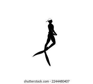 Minimalist diving art logo design