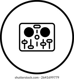 Minimalist DJ Mixer Icon on White Background - Audio Equipment for Music Production