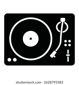 Minimalista DJ Turntable Silhueta instrumento musical vetor ilustração