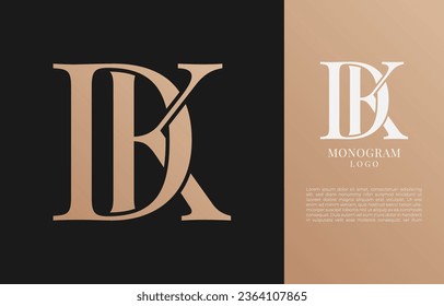 minimalist DK or KD initial letter vintage brand and logo