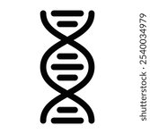 Minimalist DNA helix icon, representing genetics, science, and research. Vector illustration. Editable stroke.