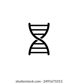 Minimalist DNA helix icon representing science and genetics.