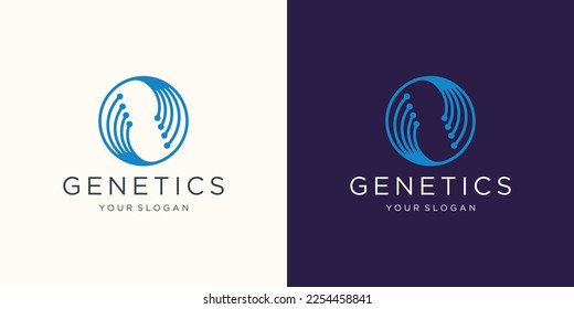 Minimalistisches DNA-Icon kreisförmig-Stil Konzept. Logo für Wissenschaftstechnologie
