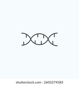 Minimalist dna strand vector icon for genetics and biology.