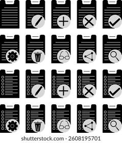Minimalist Document Action Icons Set