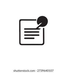 Minimalist Document Icon with Annotation Symbol Representing Notes, Editing, and Review