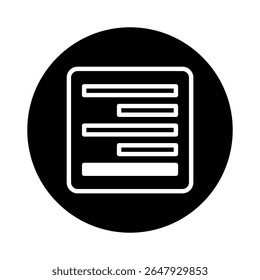 Minimalist document icon representing data or information for presentations and websites design with elegant simplicity, isolated graphic symbol