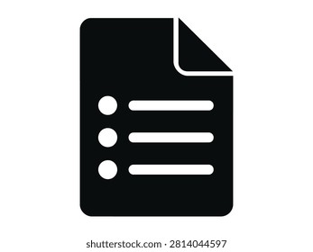 Minimalist Document Icon Showing Checklist Or Bullet Points Design