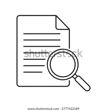 Minimalist Document Search Magnifier Line Icon