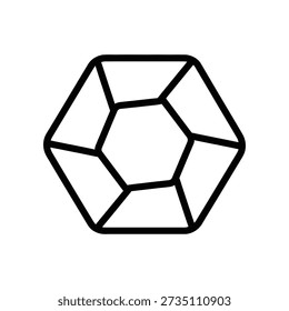 A minimalist dodecagon icon with clean lines and a white background, perfect for graphic design and digital use.