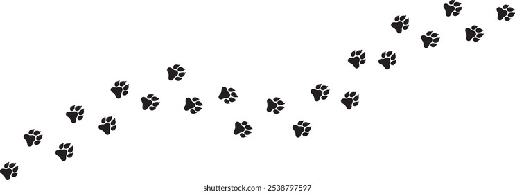 Minimalist Dog or Cat Paw Print Outline A Perfect Symbol for Pet Enthusiasts