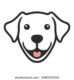 minimalist dog face cartoon, suitable for logo design	