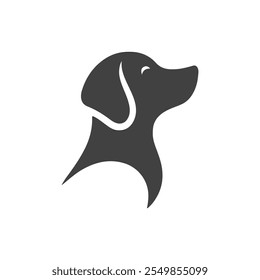 Minimalist Dog Head icon Silhouette Vector with Clean, Sharp Lines for Modern Logos and Designs