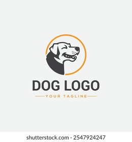 logotipo cabeça de cão minimalista. ícone do logotipo do cão. vetor da silhueta do cão. vetor do cão.
