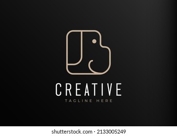 Minimalist Dog Head Logo Line Design Template