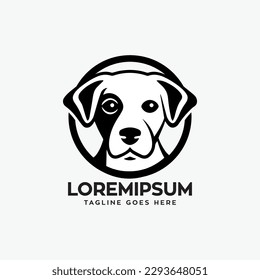 Minimalist dog head logo vector template