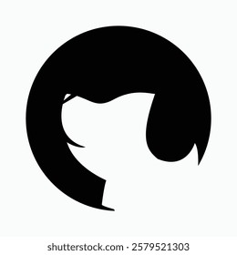 Minimalist Dog Head Vector Art