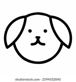 Minimalist dog icon, cute and friendly. Perfect for pet-related designs, animal symbols, or children's themes. vector art