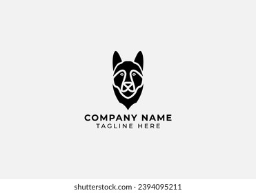 Minimalist dog line vector logo