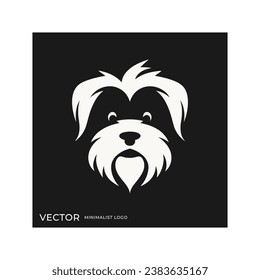 Minimalist dog logo, abstract dog head element
