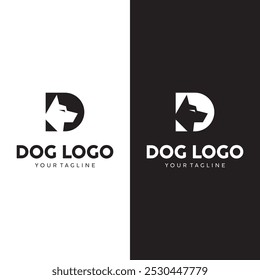 Minimalist Dog Logo Design With Letter D