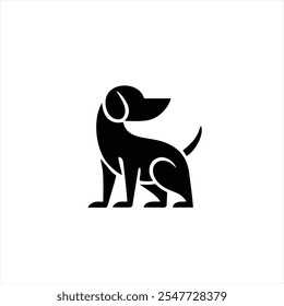 Logotipo minimalista del perro para la marca del animal doméstico.
