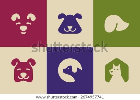 Minimalist Dog Logo Vector Collection – Simple Pet Shop, Veterinary, and Animal Mascot Icons