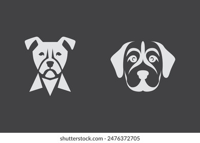 minimalist dog logo. vector illustration