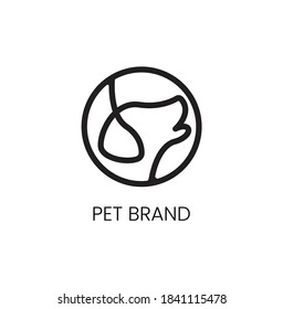 minimalist dog  pet shop vector logo design