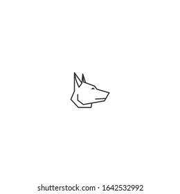 minimalist dog's head vector icon