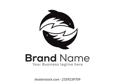 Minimalist Dolphin Logo Design Template on white background