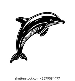 Minimalist Dolphin Silhouette Vector Design