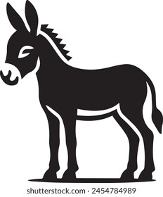 Minimalist Donkey Silhouette Vector Illustration